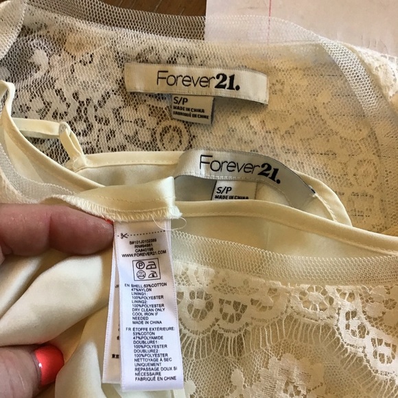 Forever 21 Juniors Ivory Lace 3/4 Sleeve Sheath Mini Dress Size Small - Picture 5 of 6